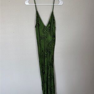 Zara Green Slip Maxi Dress for Night Out